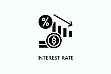 Interest Rate Vector, Icon Or Logo Sign Symbol Illustration 
