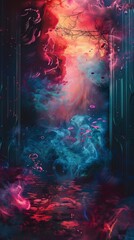 Fototapeta premium A alice in wonderland background