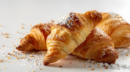 salty puff pastries, white background