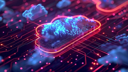 A sleek and modern interpretation of cloud computing of black and white