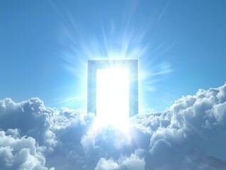 The pearly gates of heaven are open background