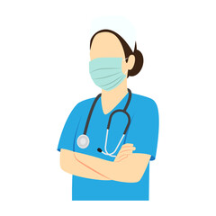 Fototapeta premium Vector illustration of Nurse on transparent background