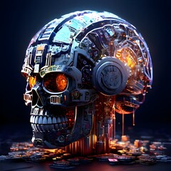 A human brain made of iron