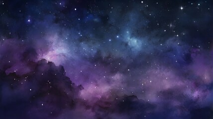 Beautiful fantasy starry night sky,  stars, blue and purple colorful, galaxy and aurora 4k wallpaper