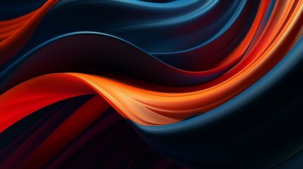 Vibrant Abstract Waves with a Luscious Blend of Blue, Orange, and Red Hues.