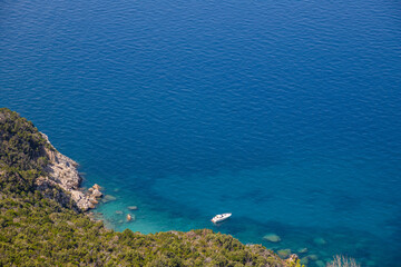 Boat and rocky seaside in Tuscany - Isola d'Elba