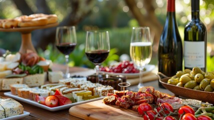 A curated selection of fine wines and liquors carefully chosen to complement the gourmet bites and elevate the overall picnic experience.