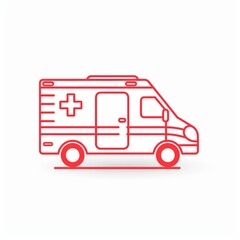 Vector drawing of ambulance on white background