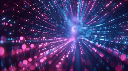 Fototapeta premium A vibrant purple and blue background filled with numerous small dots creating a visually dynamic pattern.