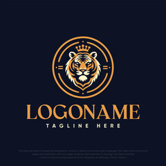 Royal king lion crown symbol Elegant black Leo animal logotype Premium luxury brand identity icon