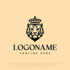  Lion with crown logo template