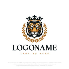  Lion with crown logo template