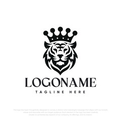  Lion with crown logo template