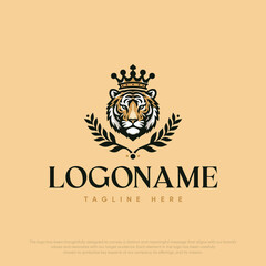  Lion with crown logo template