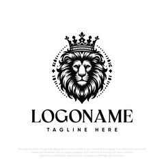  Lion with crown logo template