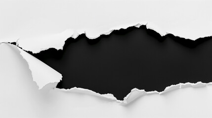 A white piece of paper with black hole