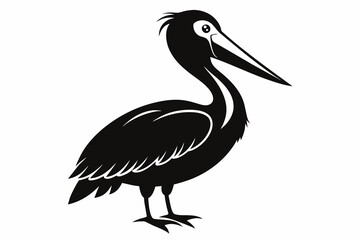pelican silhouette on white background, Vector illustration, icon, svg, characters, Holiday t shirt, Hand drawn trendy Vector illustration