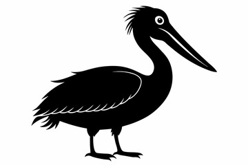 pelican silhouette on white background, Vector illustration, icon, svg, characters, Holiday t shirt, Hand drawn trendy Vector illustration