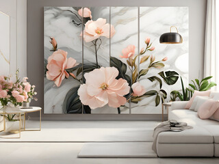 3d flower design on marble
