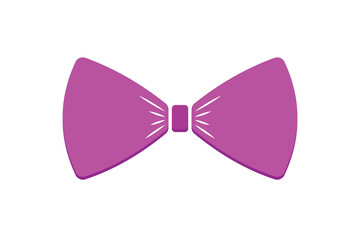 Bow tie icon. Purple formal male neck tie symbol isolated on white background.  Vector Realistic Black Bow Tie Icon Closeup Isolated. 
