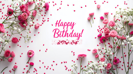 happy birthday floral card 