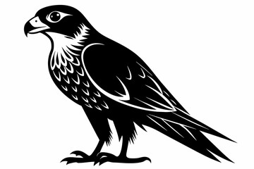 Falcon silhouette on white background, Vector illustration, icon, svg, characters, Holiday t shirt, Hand drawn trendy Vector illustration
