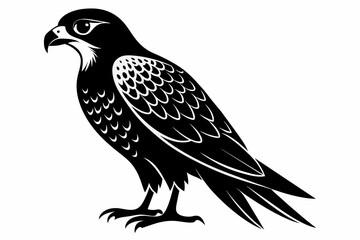 Falcon silhouette on white background, Vector illustration, icon, svg, characters, Holiday t shirt, Hand drawn trendy Vector illustration