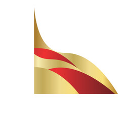 Corner tamplate certificate glow red gradient  and gold gradient