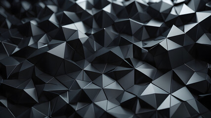 Obraz premium Abstract Geometric Background in Black with Polygonal Structure