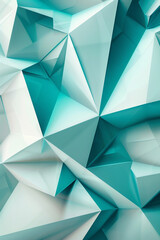 bold geometric shapes of turquoise and pearl white, ideal for an elegant abstract background