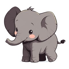 Create a cute cartoon elephant