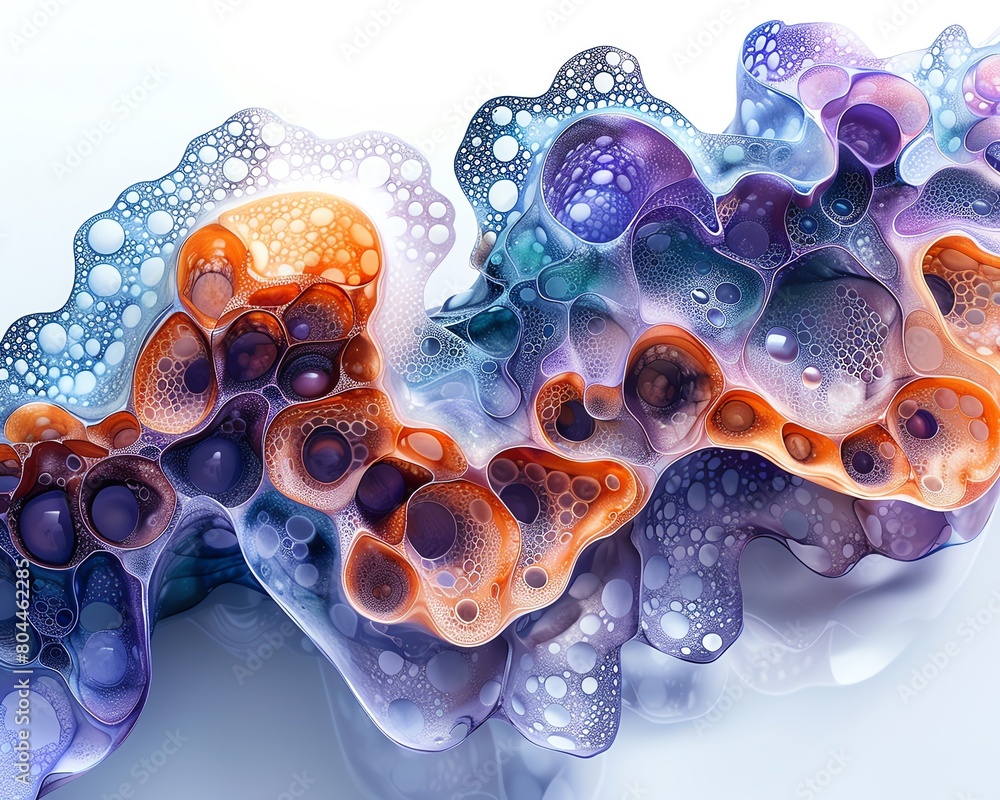 Fototapete create an abstract organic structure that looks like a cross-section of a plant stem, rendered in a 