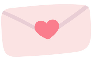 Pink craft envelope flat icon isolated on white background.