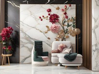 interior of living room with flowers