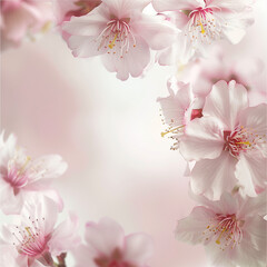 Delicate Pink Blossoms Background, A Soft Focus Photo of Spring Flowers