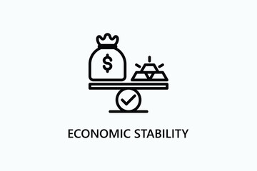 Economic Stability Vector, Icon Or Logo Sign Symbol Illustration 
