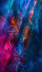 Abstract interpretation of natural elements such as landscapes and seascapes in vivid hues, Background Image For Website