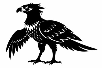 Osprey silhouette on white background, Vector illustration, icon, svg, characters, Holiday t shirt, Hand drawn trendy Vector illustration, eagle silhouette
