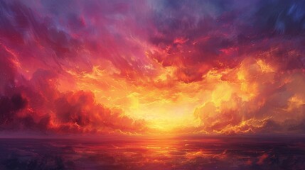 Fototapeta premium Craft an image of a sunset cloudscape