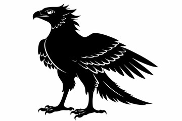 Osprey silhouette on white background, Vector illustration, icon, svg, characters, Holiday t shirt, Hand drawn trendy Vector illustration, eagle silhouette