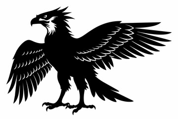 Osprey silhouette on white background, Vector illustration, icon, svg, characters, Holiday t shirt, Hand drawn trendy Vector illustration, eagle silhouette