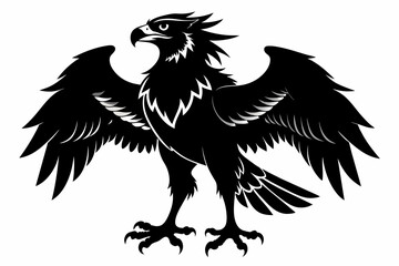 Osprey silhouette on white background, Vector illustration, icon, svg, characters, Holiday t shirt, Hand drawn trendy Vector illustration, eagle silhouette