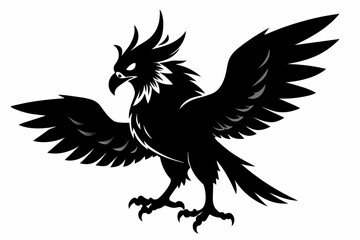 Osprey silhouette on white background, Vector illustration, icon, svg, characters, Holiday t shirt, Hand drawn trendy Vector illustration, eagle silhouette