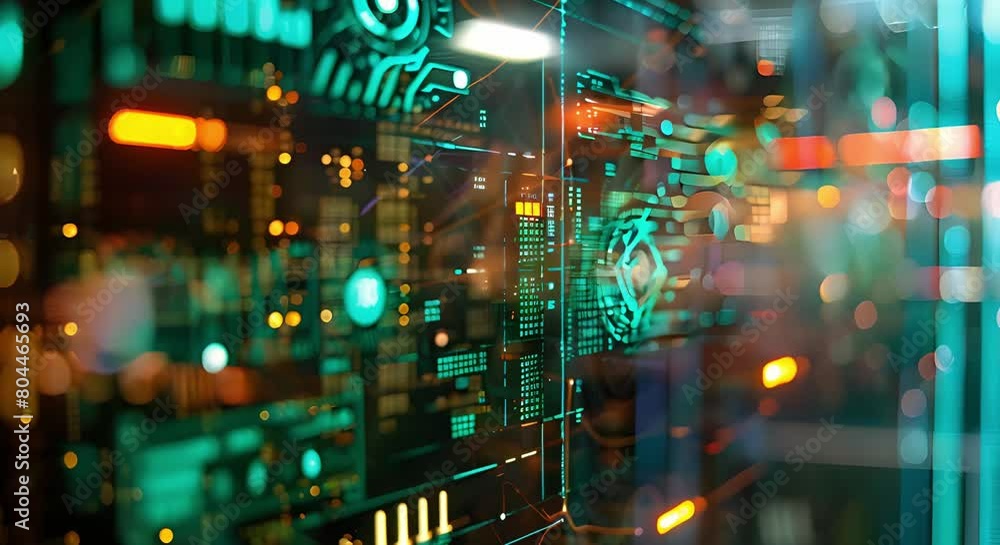 Poster holographic display showcasing blockchains potential to transform traditional systems of governance.