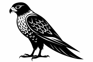kestrel silhouette on white background, Vector illustration, icon, svg, characters, Holiday t shirt, Hand drawn trendy Vector illustration, eagle silhouette
