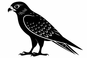 kestrel silhouette on white background, Vector illustration, icon, svg, characters, Holiday t shirt, Hand drawn trendy Vector illustration, eagle silhouette