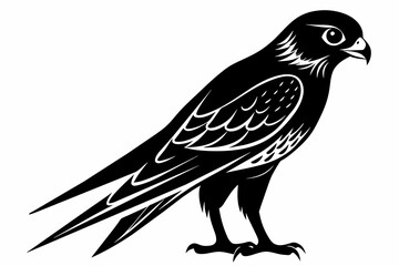 kestrel silhouette on white background, Vector illustration, icon, svg, characters, Holiday t shirt, Hand drawn trendy Vector illustration, eagle silhouette