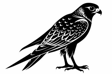 kestrel silhouette on white background, Vector illustration, icon, svg, characters, Holiday t shirt, Hand drawn trendy Vector illustration, eagle silhouette