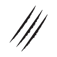 black paw scratch on a white background.