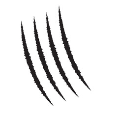 black paw scratch on a white background.